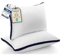 Utopia Bedding Cuscini Letto, Guanciali Letto Coppia, Esterno in Misto Cotone con Fibra di Poliestere 3D, Morbida e Traspirante Cuscini (2, Blu Marino, 50x70 cm)