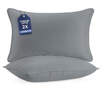 Utopia Bedding Cuscini Letto (Set di 2), 40 x 80 cm Guanciali Letto Coppia, 3D Fibra di Poliestere (Grigio)