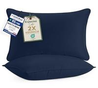 Utopia Bedding Cuscini Letto (Set di 2), 40 x 80 cm Cuscino, Blu Navy | Cuscino Letto per Dormire, Guanciale Letto Morbido, Set Cuscini Letto Matrimoniale Cuscini Traspiranti per Comfort e Supporto