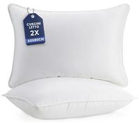 Utopia Bedding Cuscini Letto (Set di 2), 40 x 80 cm Guanciali Letto Coppia, 3D Fibra di Poliestere (Bianco)