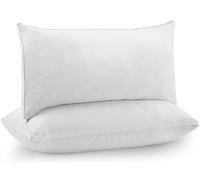 Utopia Bedding Cuscini Letto (Set di 2), 40 x 80 cm Guanciali Letto Coppia - Tessuto spazzolato con Fibra di Poliestere 3D - Morbida e Traspirante Cuscini (Bianco)