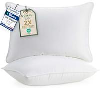 Utopia Bedding Cuscini Letto (Set di 2), 50 x 70 cm Guanciali Letto Coppia, 3D Fibra di Poliestere (Bianco)