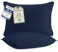 Utopia Bedding Cuscini Letto (Set di 2), 50 x 70 cm Cuscino, Blu Navy