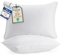 Utopia Bedding Cuscini Letto (Set di 2), 50 x 70 cm Guanciali Letto Coppia, 3D Fibra di Poliestere (Bianco)