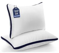 Utopia Bedding Cuscini Letto (Set di 2), 50 x 70 cm Guanciali Letto Coppia - Tessuto spazzolato con Fibra di Poliestere 3D - Morbida e Traspirante Cuscini (Blu Marino)