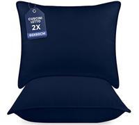 Utopia Bedding Cuscini Letto (Set di 2), 60 x 60 cm Guanciali Letto Coppia, 3D Fibra di Poliestere (Blu Navy)