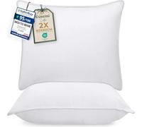 Utopia Bedding Cuscini Letto (Set di 2), 80 x 80 cm Guanciali Letto Coppia, 3D Fibra di Poliestere (Bianco)