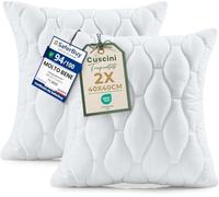 Utopia Bedding Cuscini trapuntati, Set di 2, 40 x 40 cm, Bianco | Imbottitura per cuscini, Cuscini Trapuntati per Letto e Cuscini Decorativi, Ideali Come Cuscini Divano per Ogni Ambiente