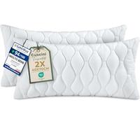Utopia Bedding Cuscini trapuntati, Set di 2, 40 x 70 cm, Bianco | Imbottitura per cuscini, Cuscini Trapuntati per Letto e Cuscini Decorativi, Ideali Come Cuscini Divano per Ogni Ambiente