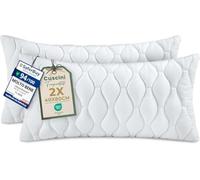 Utopia Bedding Cuscini trapuntati, Set di 2, 40 x 80 cm, Bianco | Imbottitura per cuscini, Cuscini Trapuntati per Letto e Cuscini Decorativi, Ideali Come Cuscini Divano per Ogni Ambiente