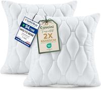 Utopia Bedding Cuscini trapuntati, Set di 2, 65 x 65 cm, Bianco | Imbottitura per cuscini, Cuscini Trapuntati per Letto e Cuscini Decorativi, Ideali Come Cuscini Divano per Ogni Ambiente