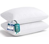 Utopia Bedding cuscino da letto con soffietto, 40 x 80 cm cuscino | Cuscini letto matrimoniale, cuscini decorativi letto, morbida fibra di poliestere 3D, tessuto spazzolato, set di 2, Bianco