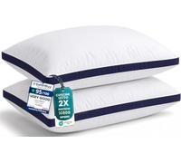 Utopia Bedding cuscino da letto con soffietto, 50 x 70 cm cuscino | Cuscini letto matrimoniale, cuscini decorativi letto, morbida fibra di poliestere 3D, tessuto spazzolato, set di 2 blu marino