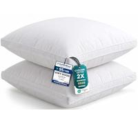 Utopia Bedding cuscino da letto con soffietto, 60 x 60 cm cuscino | Cuscini letto matrimoniale, cuscini decorativi letto, morbida fibra di poliestere 3D, tessuto spazzolato, set di 2, bianco