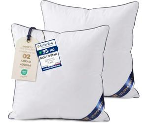 Utopia Bedding Cuscino Decorativo, Per Divano, 40x40 cm, Set di 2 Cuscini | imbottitura cuscini, per letto, cuscini per divano, cuscini decorativi, realizzato in fibra vergine morbida e cava, Bianco