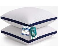 Utopia Bedding cuscino letto con soffietto, 60 x 60 cm cuscino | Cuscini letto matrimoniale, cuscini decorativi letto, morbida fibra di poliestere 3D, tessuto spazzolato, set di 2 blu marino