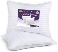 Utopia Bedding Cuscino per Bambini 40 x 60 cm, Set di 2 Cuscini per Bambini, Tessuto in Policotone Traspirante, Cuscino per Bambini per la Nanna, Destinato dai 2 Anni in su (Bianco)
