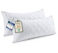 Utopia Bedding Cuscino trapuntati (Confezione da 2) 40 x 80 cm, Cuscini trapuntati per letto e cuscini decorativi, Cuscini per divano (Bianco)