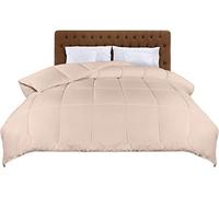 Utopia Bedding Dekbed 220 x 240 cm, Lichtgewicht Duvet met Hoeklabs, Microvezel Zacht Zomerdekbed, Doos Gestikt Alternatief Dekbed 200GSM (Beige)