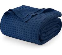 Utopia Bedding DuvetVerture in rilievo in cotone 300 GSM (Marino - 228 x 182 cm), piumone morbido, leggero e traspirante per tutte le stagioni