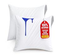 Utopia Bedding Federa protettiva impermeabile per cuscino (senza imbottitura) con cerniera, 50 x 50 cm (confezione da 2, bianco), a prova di cimici, per esterni, letto, divano, cuscino decorativo