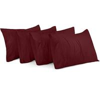 Utopia Bedding Federe per cuscino, confezione da 4, chiusura a busta, in morbida microfibra spazzolata, resistenti al restringimento e allo sbiadimento, per letto queen size, 51 x 76 cm, bordeaux