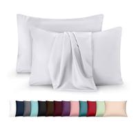 Utopia Bedding - Federe Set Di 2-50 x 80 Cm - Copricuscino In Poliestere - Morbida Spazzolata Microfibra Federe Con Chiusura A Busta - Bianco
