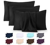 Utopia Bedding - Federe Set Di 4-30 x 50 Cm - Copricuscino In Poliestere - Morbida Spazzolata Microfibra Federe Con Chiusura A Busta - Nero