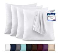 Utopia Bedding - Federe Set Di 4-40 x 40 Cm - Copricuscino In Poliestere - Morbida Spazzolata Microfibra Federe Con Chiusura A Busta - Bianco