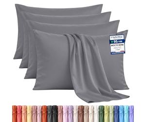 Utopia Bedding - Federe Set Di 4-40 x 80 Cm - Copricuscino In Poliestere - Morbida Spazzolata Microfibra Federe Con Chiusura A Busta - Grigio