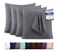 Utopia Bedding - Federe Set Di 4-60 x 60 Cm - Copricuscino In Poliestere - Morbida Spazzolata Microfibra Federe Con Chiusura A Busta - Grigio