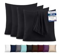 Utopia Bedding - Federe Set Di 4-80 x 80 Cm - Copricuscino In Poliestere - Morbida Spazzolata Microfibra Federe Con Chiusura A Busta - Nero
