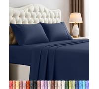 Utopia Bedding, lenzuola per letto matrimoniale king size, 4 pezzi, in microfibra spazzolata, resistenti al restringimento e allo scolorimento, facile manutenzione (blu navy)