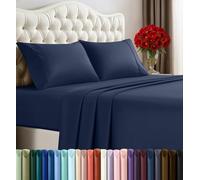 Utopia Bedding, lenzuola per letto matrimoniale king size, 4 pezzi, in microfibra spazzolata, resistenti al restringimento e allo scolorimento, facile manutenzione (blu navy)