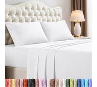 Utopia Bedding - Lenzuola per letto matrimoniale king size, 4 pezzi, in microfibra spazzolata, resistenti al restringimento e allo scolorimento, facile manutenzione (bianco)