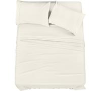 Utopia Bedding - Lenzuola per letto matrimoniale misura king, 4 pezzi, in microfibra spazzolata, resistenti al restringimento e allo scolorimento, facile manutenzione (avorio)