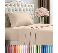 Utopia Bedding Lenzuola per letto matrimoniale XL, 3 pezzi, in microfibra spazzolata, resistenti al restringimento e allo sbiadimento, facili da pulire (Twin XL, Twin Extra Long beige)