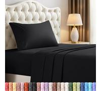 Utopia Bedding Lenzuola per letto singolo XL, 3 pezzi, in microfibra spazzolata, resistenti al restringimento e allo sbiadimento, facili da pulire (misura matrimoniale XL, nero)