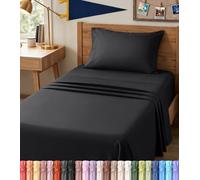 Utopia Bedding Lenzuola per letto singolo XL, 3 pezzi, in microfibra spazzolata, resistenti al restringimento e allo sbiadimento, facili da pulire (misura matrimoniale XL, nero)
