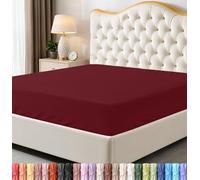 Utopia Bedding, lenzuolo con angoli a dimensione intera, con tasca profonda, in morbida microfibra, resistente al restringimento e allo sbiadimento, facile da pulire, solo lenzuolo, colore: bordeaux