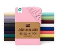 Utopia Bedding Lenzuolo con Angoli Due Piazze Matrimoniale - 180x200cm - Rosa - Certifié Oeko-TEX - Microfibra di Poliestere Spazzolato -Lenzuolo Sotto con Angoli Elasticizzato