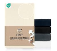 Utopia Bedding - Lenzuolo con Angoli in Jersey - Polycotton - 25 cm di Tasca Profonda (140 x 200 cm, Beige)