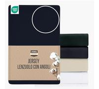 Utopia Bedding - Lenzuolo con Angoli in Jersey - Polycotton - 25 cm di Tasca Profonda (180 x 200 cm, Blu Navy)