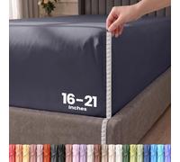 Utopia Bedding Lenzuolo con angoli king size, tasca extra profonda, tasca profonda 53 cm, in morbida microfibra, resistente al restringimento e allo sbiadimento, facile da pulire, 1 lenzuolo con