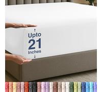 Utopia Bedding Lenzuolo con angoli king size, tasca extra profonda, tasca profonda 53 cm, in morbida microfibra, resistente al restringimento e allo sbiadimento, facile da pulire, 1 lenzuolo con