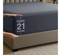 Utopia Bedding Lenzuolo con angoli king size, tasca extra profonda, tasca profonda 53 cm, in morbida microfibra, resistente al restringimento e allo sbiadimento, facile da pulire, 1 lenzuolo con