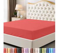 Utopia Bedding Lenzuolo con angoli, lenzuolo inferiore, tasca profonda, in morbida microfibra, resistente al restringimento e allo sbiadimento, facile da pulire, 1 lenzuolo con angoli (corallo)