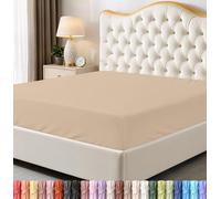 Utopia Bedding Lenzuolo con angoli, lenzuolo inferiore, tasca profonda, in morbida microfibra, resistente al restringimento e allo sbiadimento, facile da pulire, 1 lenzuolo con angoli (beige)