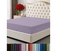 Utopia Bedding Lenzuolo con angoli per letto king size, tasca profonda, in morbida microfibra, resistente al restringimento e allo sbiadimento, facile da pulire, 1 lenzuolo con angoli (lavanda)