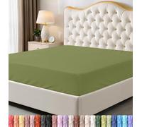 Utopia Bedding Lenzuolo con angoli per letto queen size, con tasca profonda, in morbida microfibra, resistente al restringimento e allo sbiadimento, facile da pulire, 1 lenzuolo con angoli (oliva)